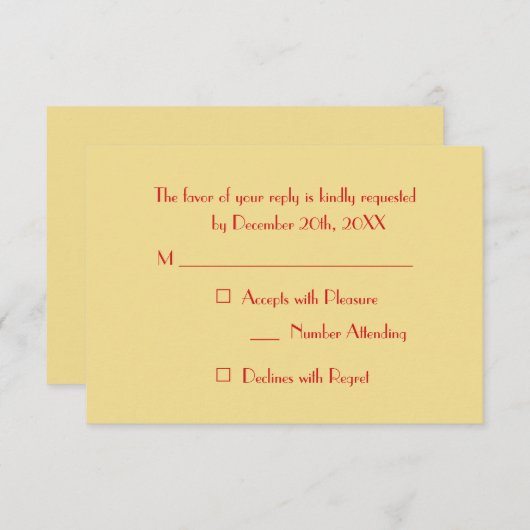 Custom Moderne Elegant Holiday kerstparty RSVP (Voorkant / Achterkant)