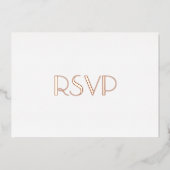 Custom Moderne Elegant Party Event RSVP Roos Gold Folie Uitnodiging (Voorkant)