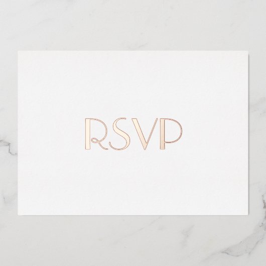 Custom Moderne Elegant Party Event RSVP Roos Gold Folie Uitnodiging (Voorkant)