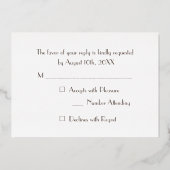 Custom Moderne Elegant Party Event RSVP Roos Gold Folie Uitnodiging (Achterkant)