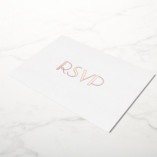 Custom Moderne Elegant Party Event RSVP Roos Gold Folie Uitnodiging (Gedraaid)