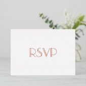Custom Moderne Elegant Party Event RSVP Roos Gold Folie Uitnodiging (Staand Voorkant)