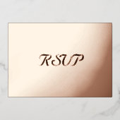 Custom Moderne Elegant Party Event RSVP Roos Gold Folie Uitnodiging (Voorkant)