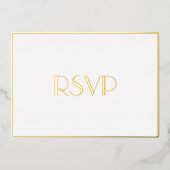 Custom Moderne Elegant Party RSVP White Faux Gold Folie Uitnodiging (Voorkant)