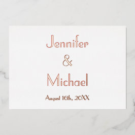Custom Moderne Elegant Wedding RSVP Roos Gold Folie Uitnodiging