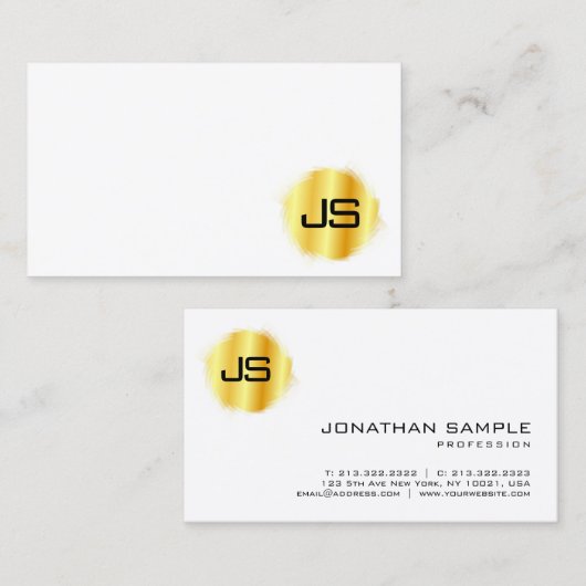 Custom Moderne Monogram Professional Elegant Visitekaartje (Voorkant / Achterkant)