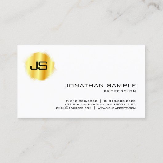 Custom Moderne Monogram Professional Elegant Visitekaartje (Achterkant)