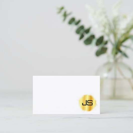 Custom Moderne Monogram Professional Elegant Visitekaartje (Staand voorkant)