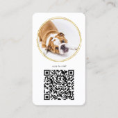 Custom Moderne Photo Gold Dog Social Media QR Code Visitekaartje (Achterkant)