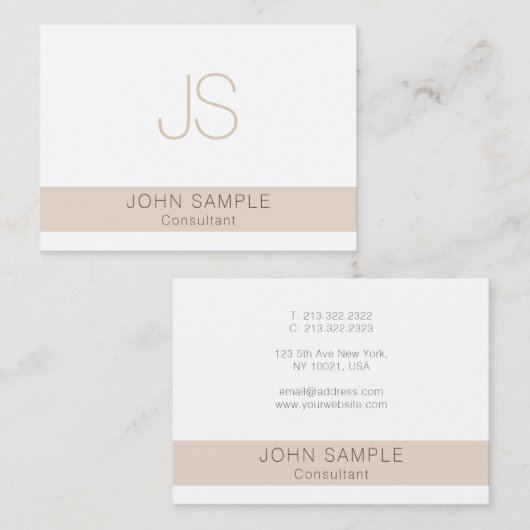 Custom Moderne Professional Elegant Colors Monogra Visitekaartje (Voorkant / Achterkant)