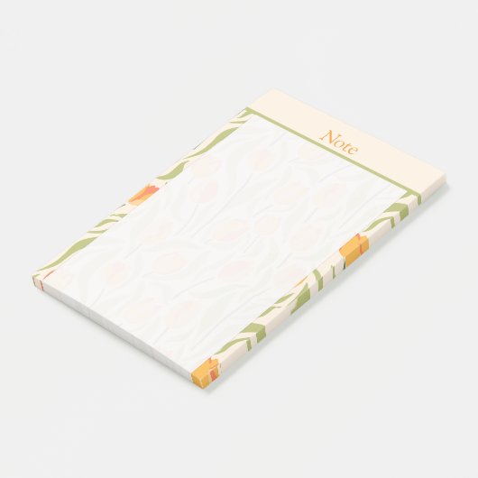 Custom Moderne tulpentuin Zoet geel Roze Post-it® Notes (Schuin)