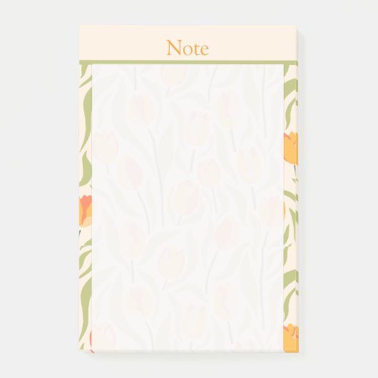 Custom Moderne tulpentuin Zoet geel Roze Post-it® Notes (Voorkant)