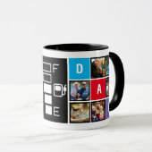 Custom Moderne Typografie Papa Joke Fuel Foto Mok (Voorkant rechts)