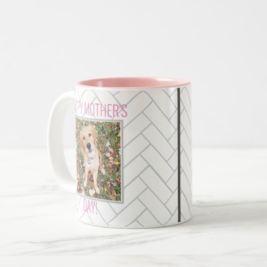 Custom Moederdag Dog Tweekleurige Koffiemok (Voorkant links)