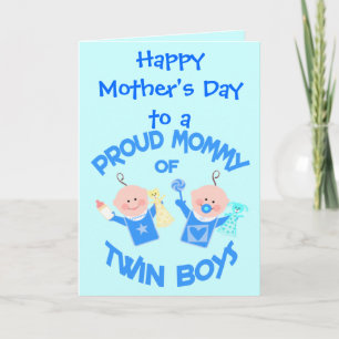 Custom Moederdag Mom van Twin Boys Kaart