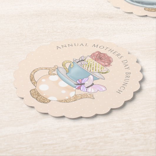 Custom Moederdag Tea Party Favor Box Napkins Kartonnen Onderzetters (Gekanteld)