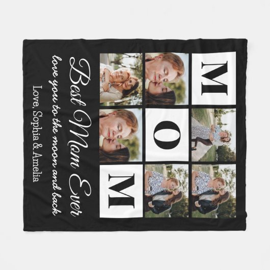 Custom Mom 6 Fotocollage Fleece Deken (Voorkant (Horizontaal))