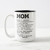 Custom Mom Definition Mok, verjaardagscadeau voor  Tweekleurige Koffiemok (Links)