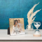 *Custom Mom Est. Modern Script White Overlay Photo Fotoplaat (Insitu)