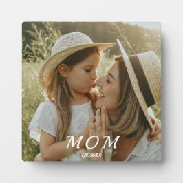 Custom Mom Est. Mothers Day Modern Script Photo Fotoplaat