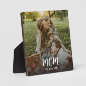 Custom Mom Established Est Fun Modern Script Photo Fotoplaat (Voorkant)