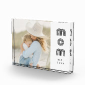 Custom Mom Established Modern Retro Script Photo Fotoblokken (Rechts)