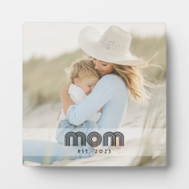 Custom Mom Established Modern Retro Script Photo Fotoplaat