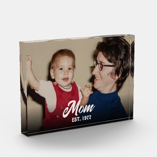 Custom Mom Established Modern Script Fotoblokken (Links)