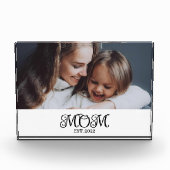 Custom Mom Established Modern Script Photo Block Fotoblokken (Voorkant)