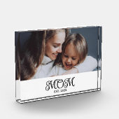 Custom Mom Established Modern Script Photo Block Fotoblokken (Links)