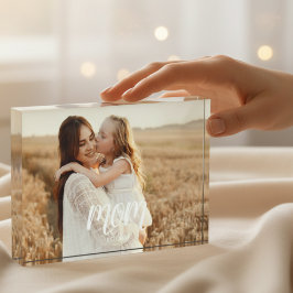 Custom Mom Established Modern Script Photo Block Fotoblokken