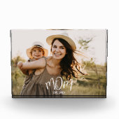 Custom Mom Established Modern Script Photo Block Fotoblokken (Voorkant)