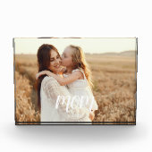 Custom Mom Established Modern Script Photo Block Fotoblokken (Voorkant)