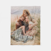 Custom Mom Established Modern Script Photo Fleece Deken (Voorkant)