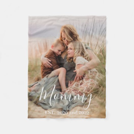 Custom Mom Established Modern Script Photo  Fleece Deken (Voorkant)