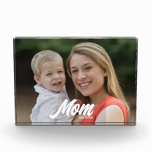 Custom Mom Established Modern Script Photo Fotoblokken (Voorkant)