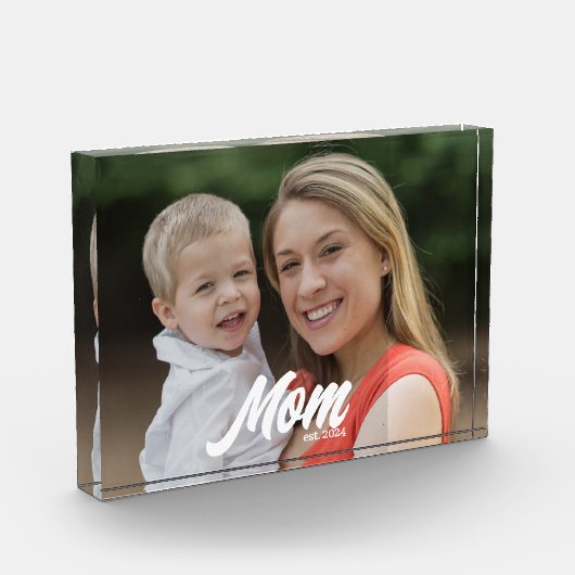 Custom Mom Established Modern Script Photo Fotoblokken (Links)