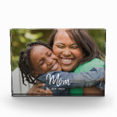 Custom Mom Established Modern Script Photo Fotoblokken (Voorkant)