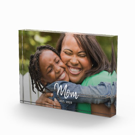 Custom Mom Established Modern Script Photo Fotoblokken (Rechts)