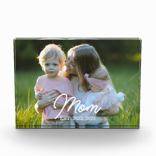 Custom Mom Established Modern Script Photo Fotoblokken (Voorkant)