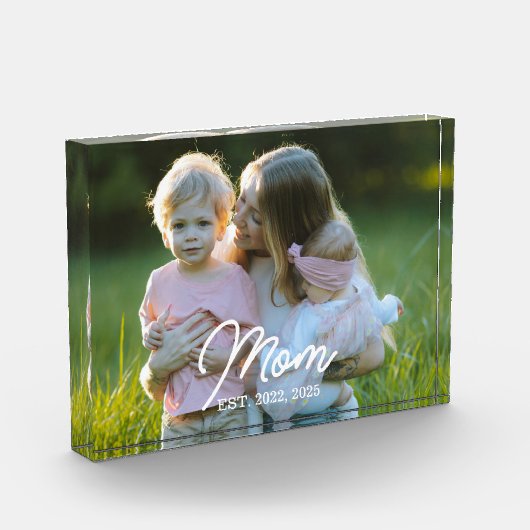 Custom Mom Established Modern Script Photo Fotoblokken (Links)