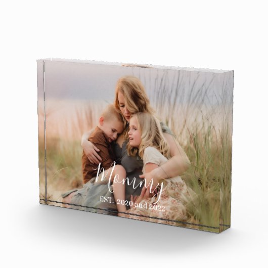 Custom Mom Established Modern Script Photo Fotoblokken (Rechts)