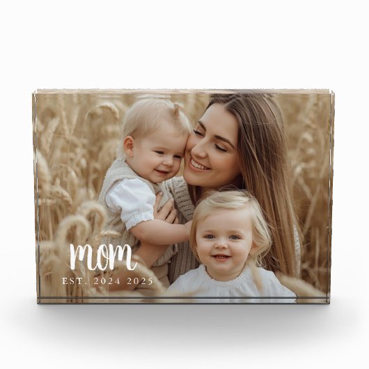 Custom Mom Established Modern Script Photo Fotoblokken (Voorkant)