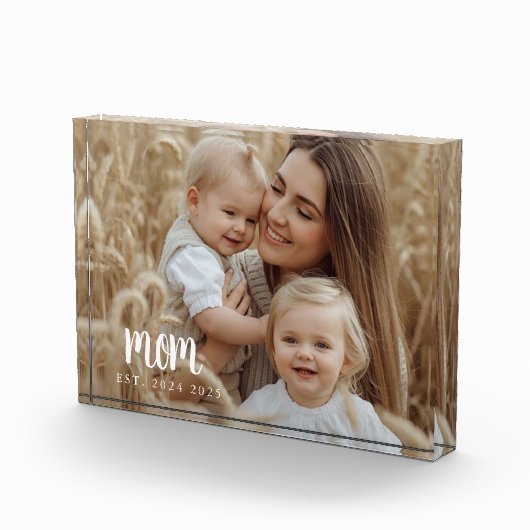 Custom Mom Established Modern Script Photo Fotoblokken (Rechts)