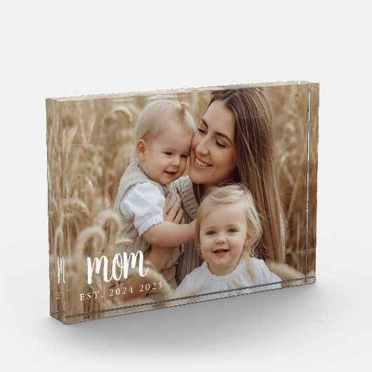 Custom Mom Established Modern Script Photo Fotoblokken (Links)