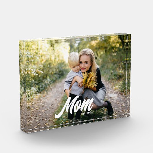 Custom Mom Established Modern Script Photo Fotoblokken (Links)