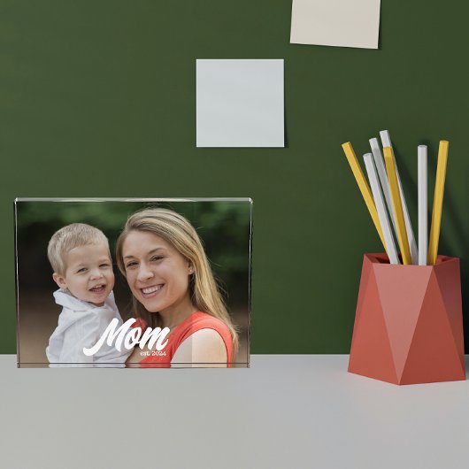 Custom Mom Established Modern Script Photo Fotoblokken