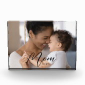 Custom Mom Established Modern Script Photo Fotoblokken (Voorkant)