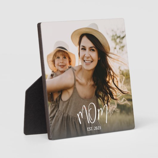 Custom Mom Established Modern Script Photo Fotoplaat (Voorkant)