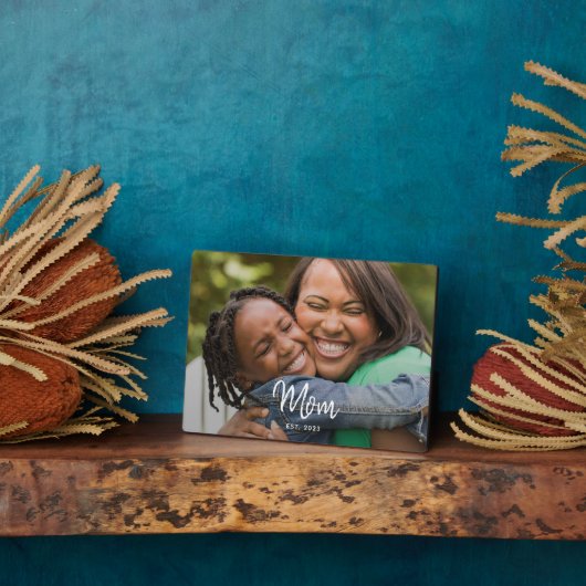 Custom Mom Established Modern Script Photo Fotoplaat (Zijkant)